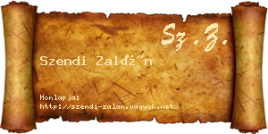 Szendi Zalán névjegykártya
